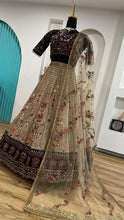 Kasturi silk and velvet blouse Lengha