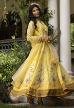 Dola silk jacquard pastel yellow gown