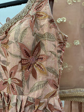 Peach floral frock style sharara