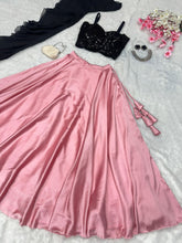 Pink sparkly readymade Lehenga  cascade pattern dupatta