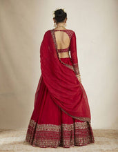 Elegant and simple red georgette Lehenga