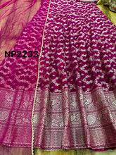 Niks collection - pink and gold banarasi silk anarkali