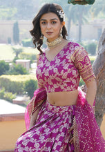 Purple viscose jacquard Lehenga (skirt stitched)