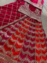 Orange and pink diamond Lehenga