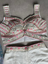 White palazzo set with tie and dye cape