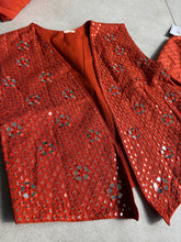 Burnt orange palazzo set with short mirror jacket