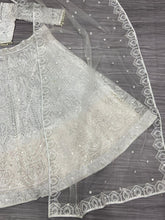 White soft net sequinned Lehenga