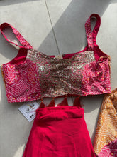 Pink chinon palazzo bandhani print with short jacket