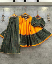 Coloured cotton gala concept with gamthi work - readymade