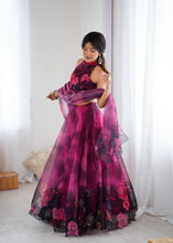Magenta floral readymade lightweight Lehenga