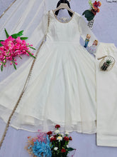 Simple white anarkali gown