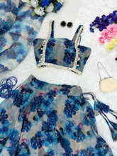 Carnation blue readymade Lehenga