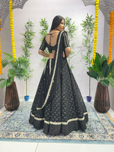 Black fusion Bollywood georgette readymade Lehenga