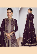 Fusion and trendiest anarkali in wine - readymade