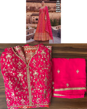 Janisha readymade pink and orange partywear anarkali
