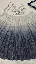 White and blue ombre Lehenga