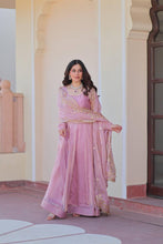 Blush pink chiffon gown readymade