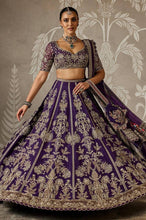 Purple and gold Georgette royal look lehenga