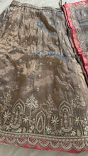 Gold tissue two toned embroidered lehenga