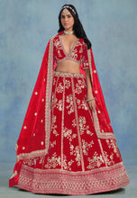 Red art silk Lehenga