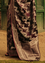 Multicoloured rangkat silk saree in wine