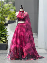 Magenta floral readymade lightweight Lehenga