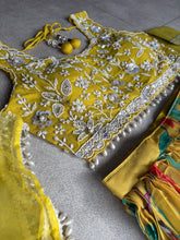 Yellow floral pearl embroidered Lehenga