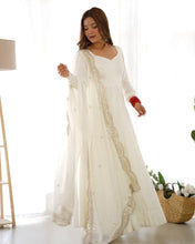 Off White Roman silk anarkali set readymade