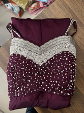 Wine pearl palazzo set