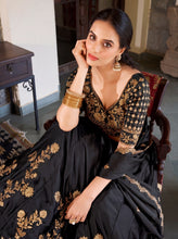 Rangoli silk black lehenga