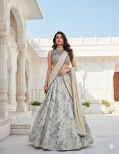 Silver and gold lehenga saree