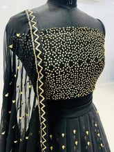Black and gold georgette Lehenga (perfect for teens too)