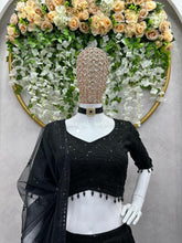 Black sparkly georgette Lehenga