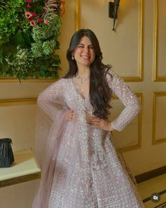 Elegant lilac resham embroidered Lehenga