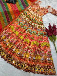 Mehendi night colourful anarkali