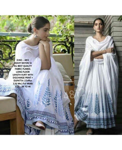 White and blue rayon salwaar kameez