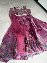 Deep wine floral organza Lehenga