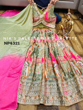 Mint green and pink lehenga