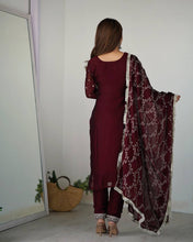 Maroon rangoli silk straight fit salwaar kameez readymade