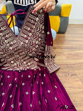 Karigari - wine silk anarkali