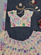 Pale yellow floral Lehenga