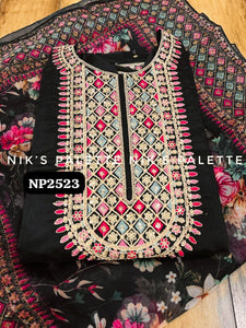 Niks collection - black modal chanderi anarkali (plus size option)