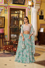 Pastel collection -green floral cape style readymade lehenga