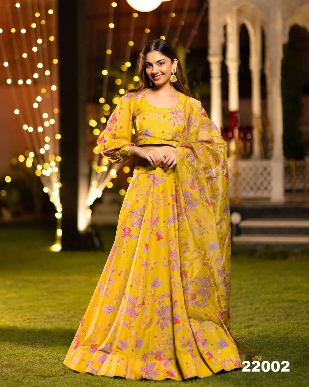 Printed chinon Lehenga readymade (plus sizes too)