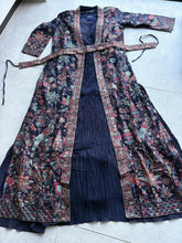 Navy blue gown with jacket and belt