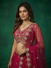 Pink chinon embroidered Lehenga