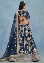 Navy blue art silk Lehenga