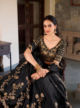 Rangoli silk black lehenga