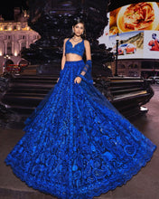 Royal blue sequinned partywear Lehenga