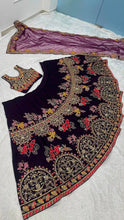 Deep violet Kasturi silk lehenga